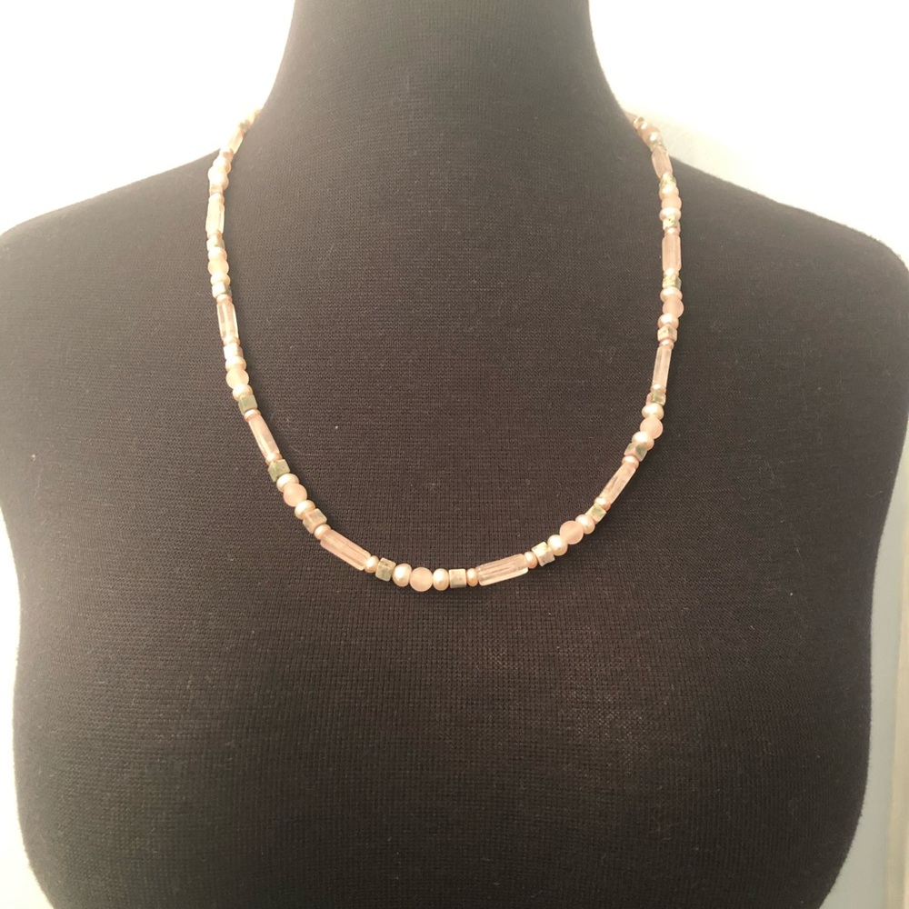 NWT! Rose Quartz Beaded Necklace
